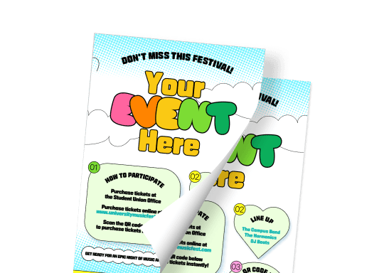 Colorful poster image written with title Your Event Here