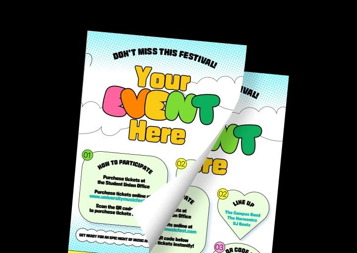 Colorful poster image written with title Your Event Here