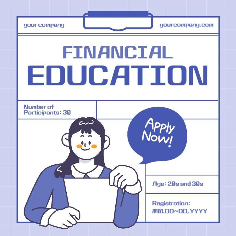 Purple illustration concept financial education recruitment promotion