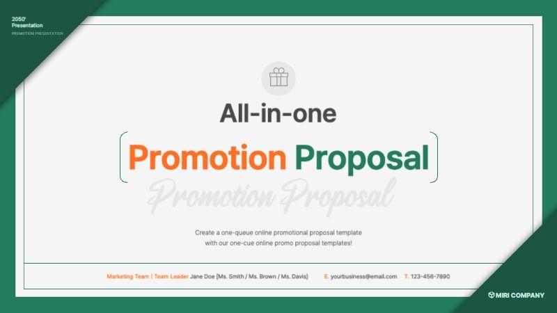 Basic promotional plan in green-orange