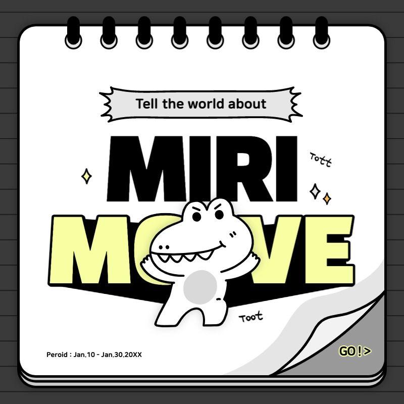 Black and White Cute Illustration NotebookConceptual Moving Event