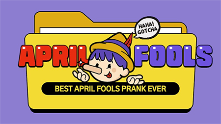 April Fool's Day Reaction Collection theme with purple yellow red cheerful and cute illustration concept