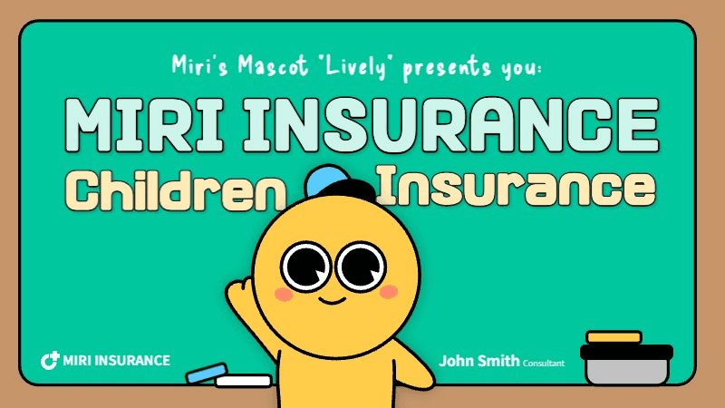 Turquoise cute character child insurance proposal presentation