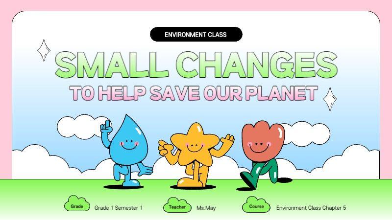 Pink and light blue environmental education resources