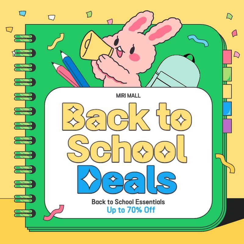 Promote a kitschy yellow and green back-to-school sale