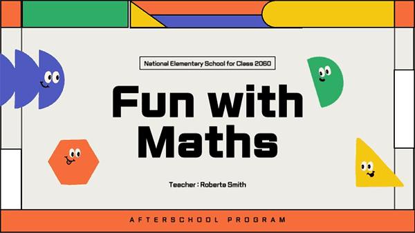 Proposal for after-school classes in play mathematics with colorful geometric shapes