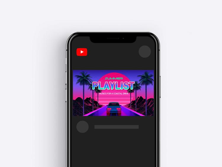 Mockup afbeelding van youtube thumbnail in mobiel